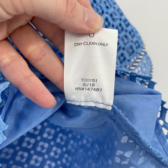 Draper James 6 Lattice Double Bell Sleeve Top TO0151 - Picture 9 of 10